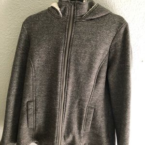Grey soft jacket zip up